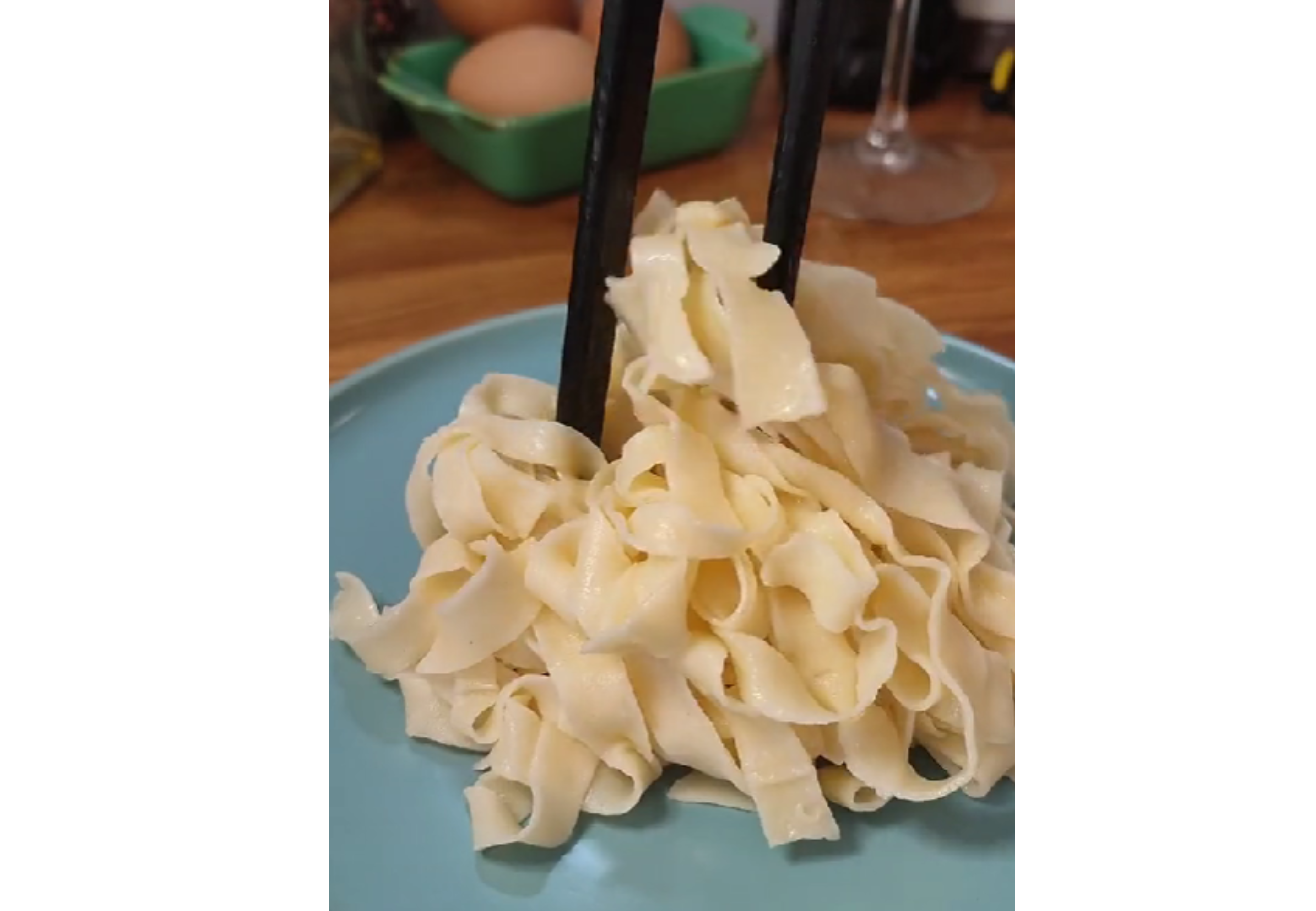 Así quedan los fideos caseros.