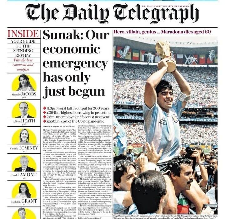 Tapa The Daily Telegraph (Foto: Captura)