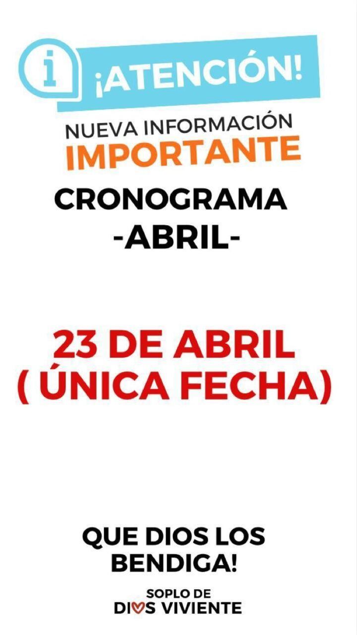 La convocatoria se confirmó este lunes en redes sociales.