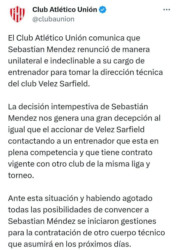 El Tatengue amaneció sin DT y la bronca quedó expuesta en el mensaje oficial.