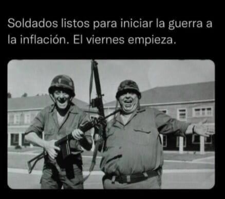 Alberto Olmedo y Jorge Porcel, en una de sus sketch cómicos, en este caso en un meme para referirse a la inflación.