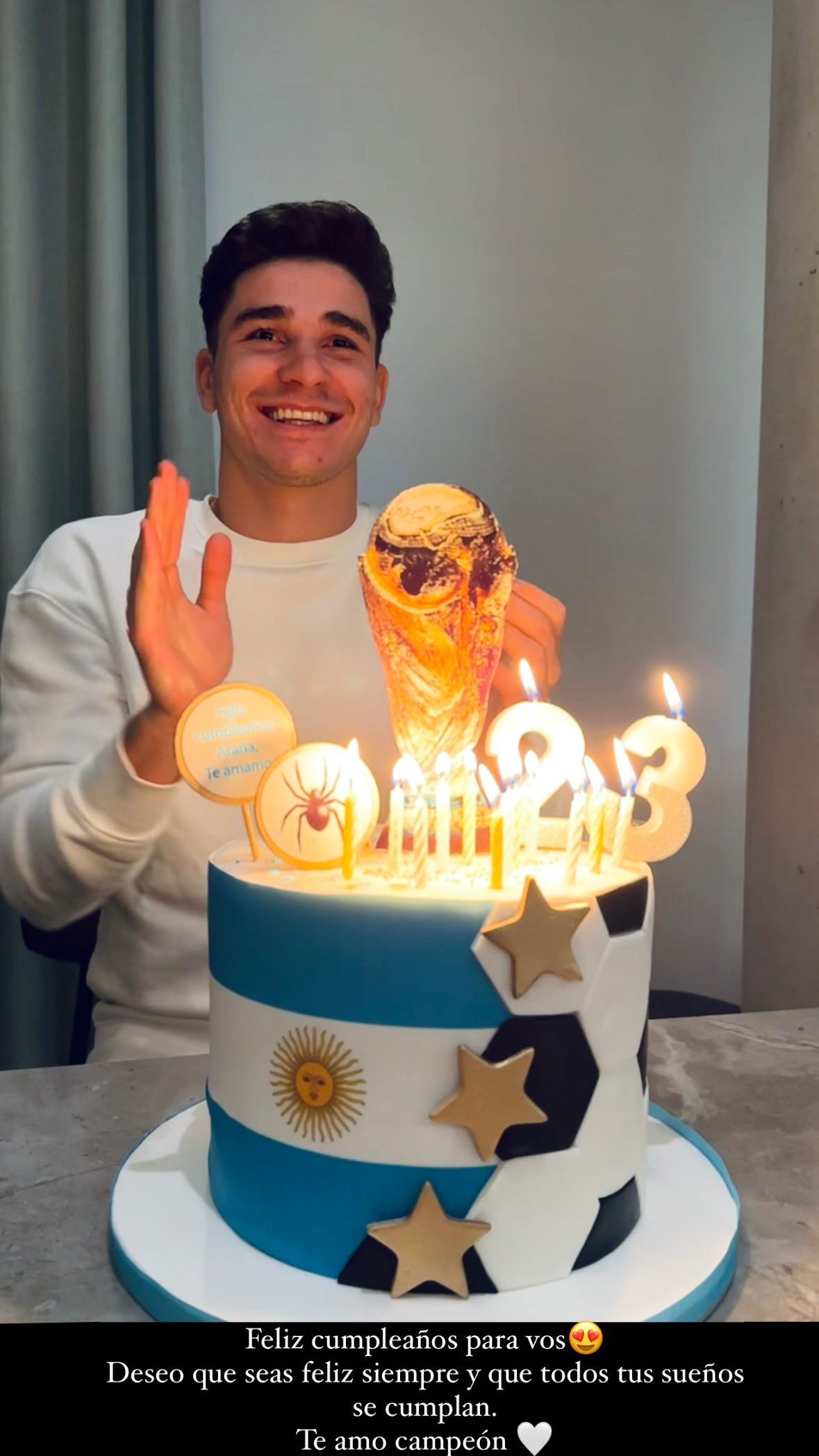 El cariñoso saludo de Emilia Ferrero para su novio campeón del Mundo.