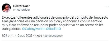 El mensaje de Daer tras el anuncio de Massa.