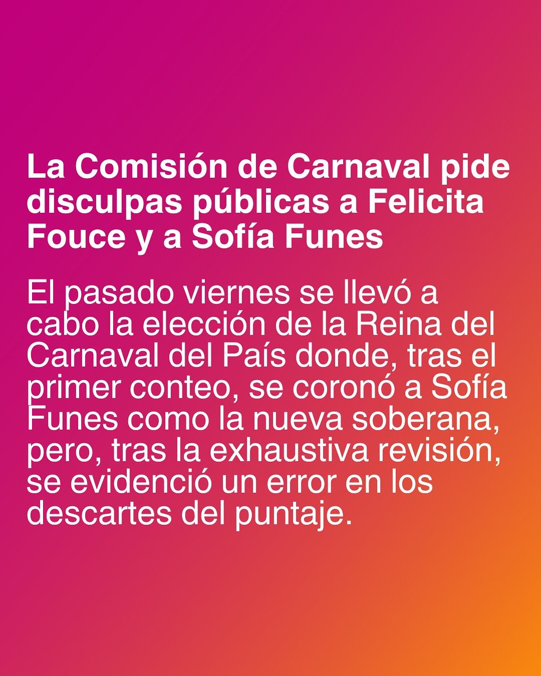 Comunicado de Comisión Carnaval Gualeguaychú