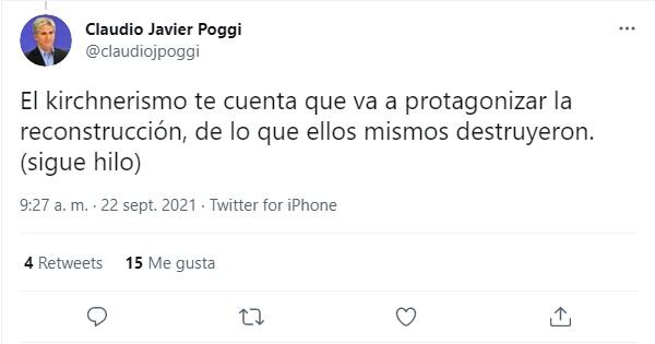 Tweet de Claudio poggi