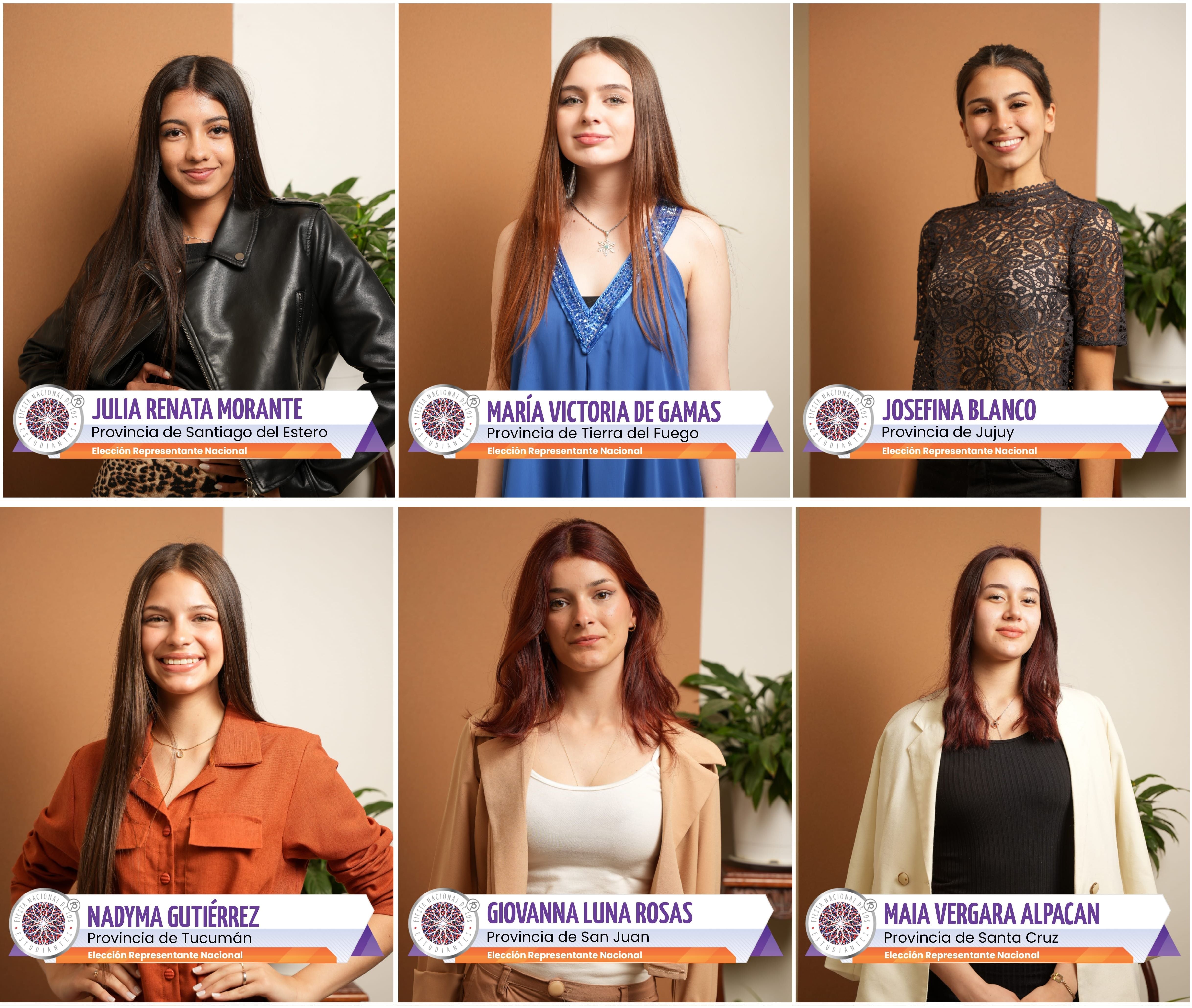 Candidatas provinciales a representante nacional de los estudiantes, para la elección de este viernes 27 de septiembre en San Salvador de Jujuy.