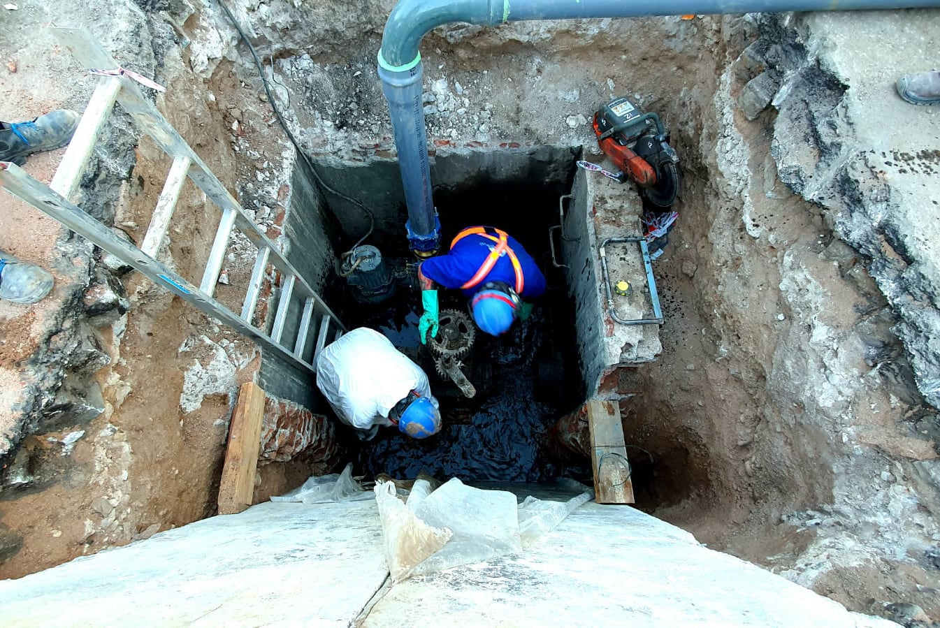 Los trabajos de este sábado (Aguas Cordobesas).