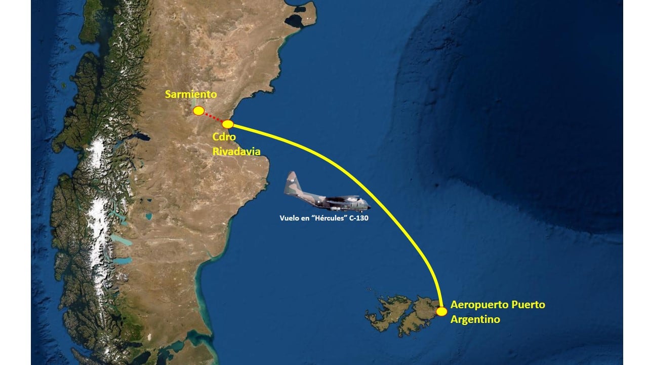 Despliegue de las tropas del RI Mec 25 hacia Malvinas.