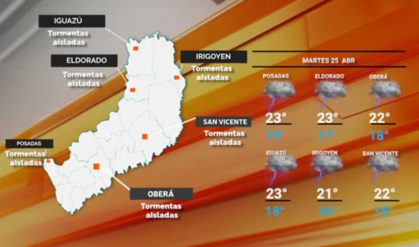 Martes inestable y con probabilidad de tormentas en Misiones.