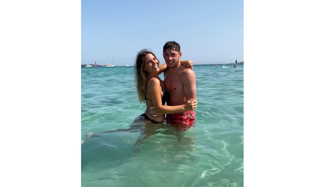 Mina Bonino y Fede Valverde en sus vacaciones. 