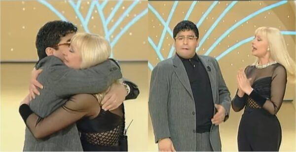 Maradona junto a Raffaella.