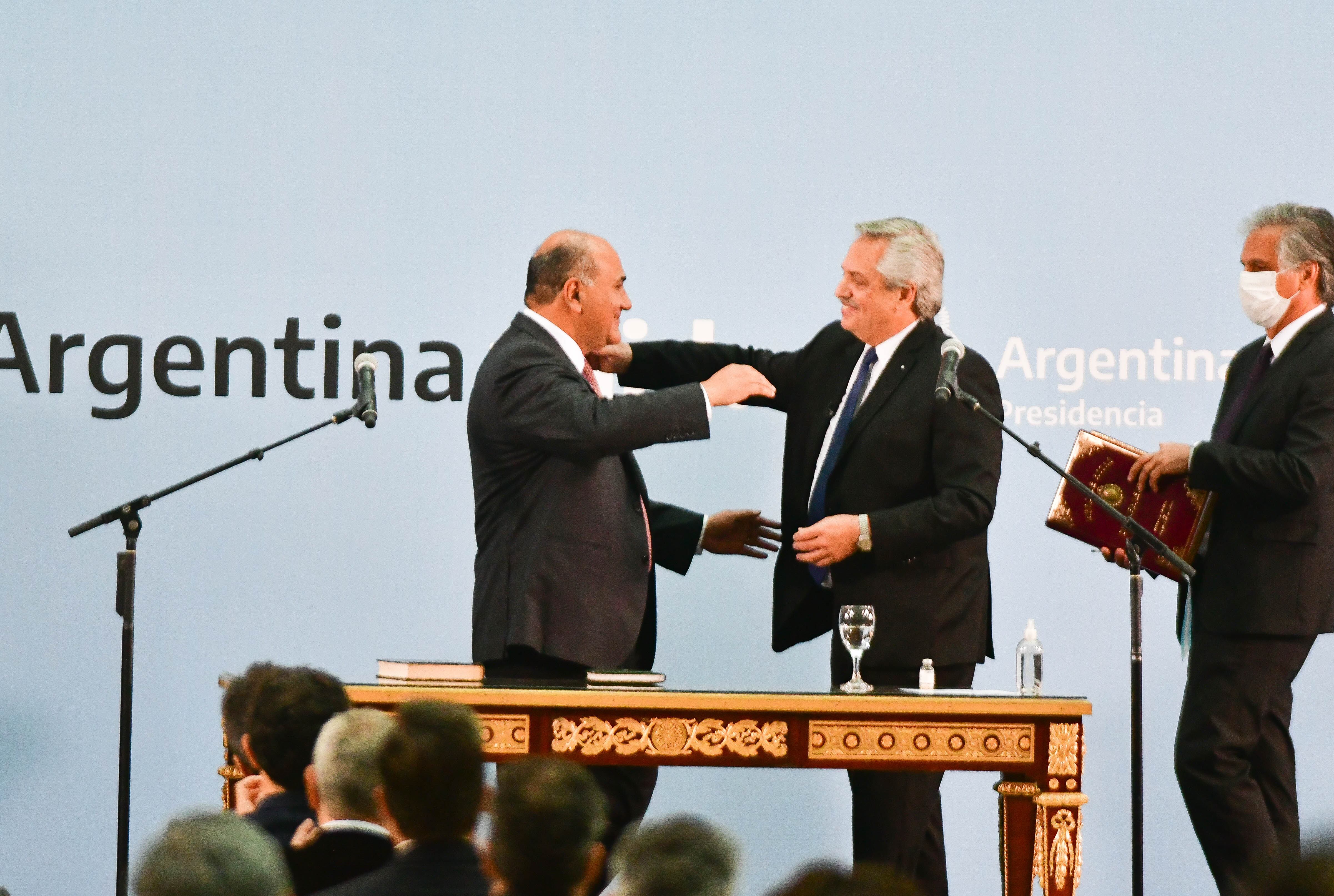 Alberto Fernández  y  Juan Manzur en Casa Rosada Foto Federico Lopez Claro