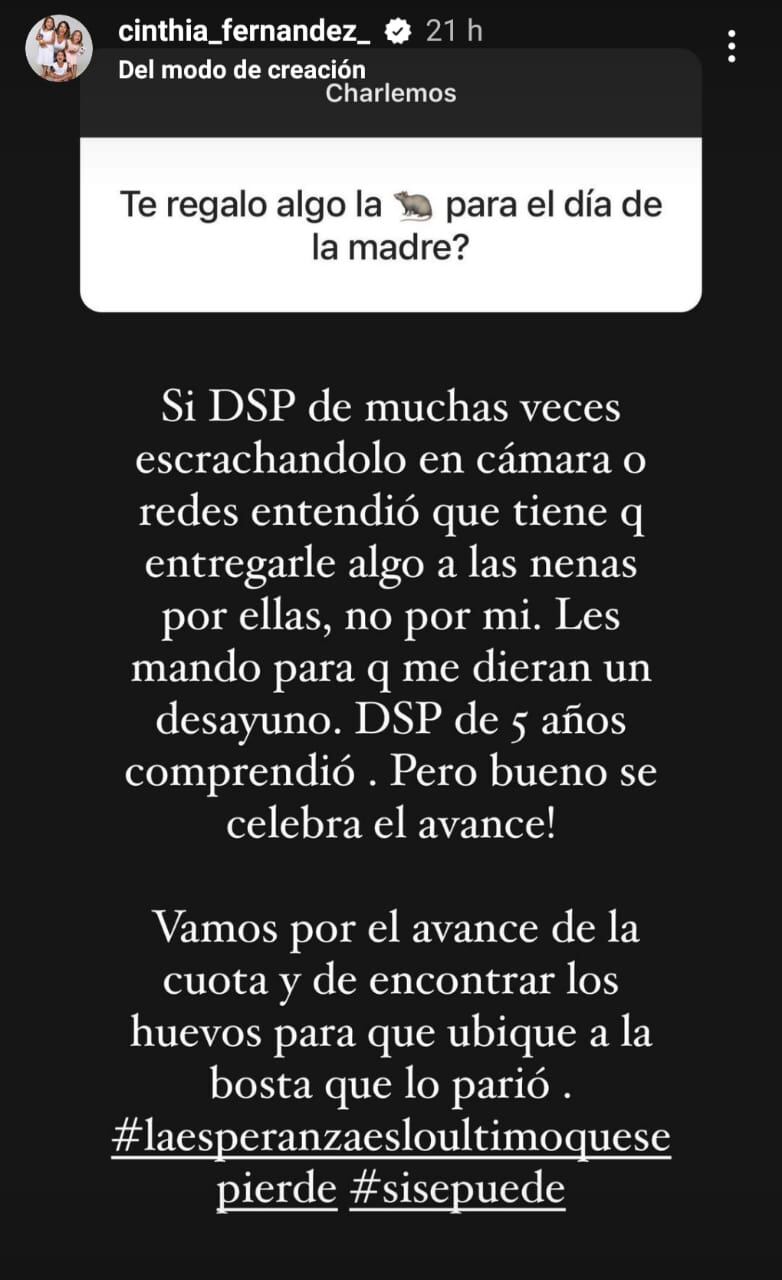 El “gesto” de Matías Defederico que destacó Cinthia Fernández: “Se celebra el avance”