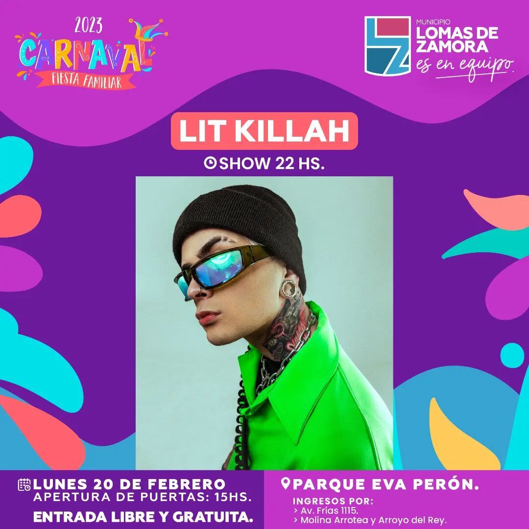 La Joaqui, Lit Killah, FMK y más shows gratuitos durante el fin de semana largo de Carnaval 2023