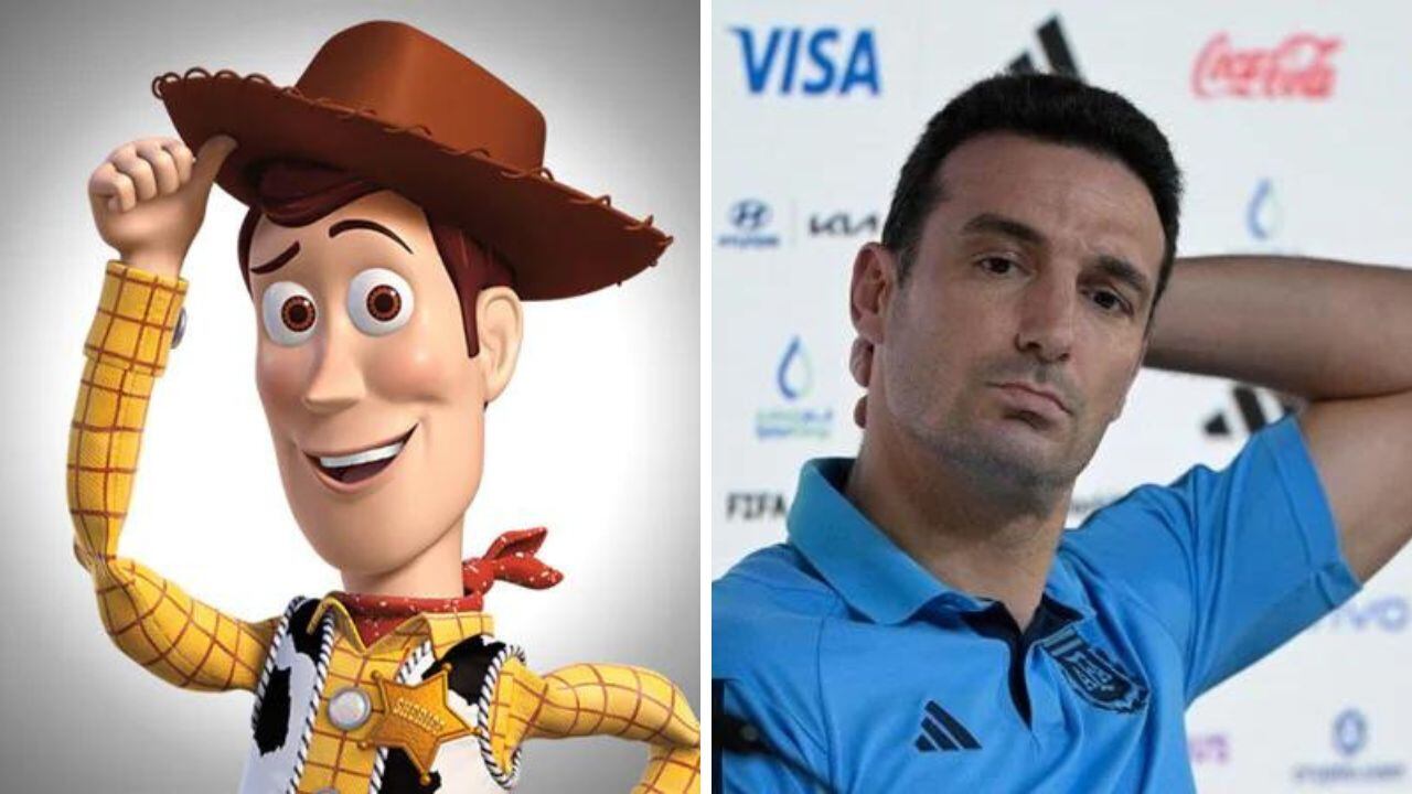 Woody y Lionel Scaloni.