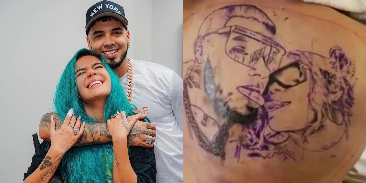 Este era el tatuaje que Anuel AA se hizo por su expareja Karol G.