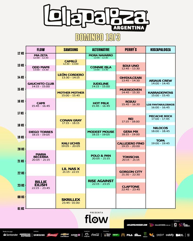 Lollapalooza Argentina 2023: cambió el horario del día 3 por alerta meteorológica