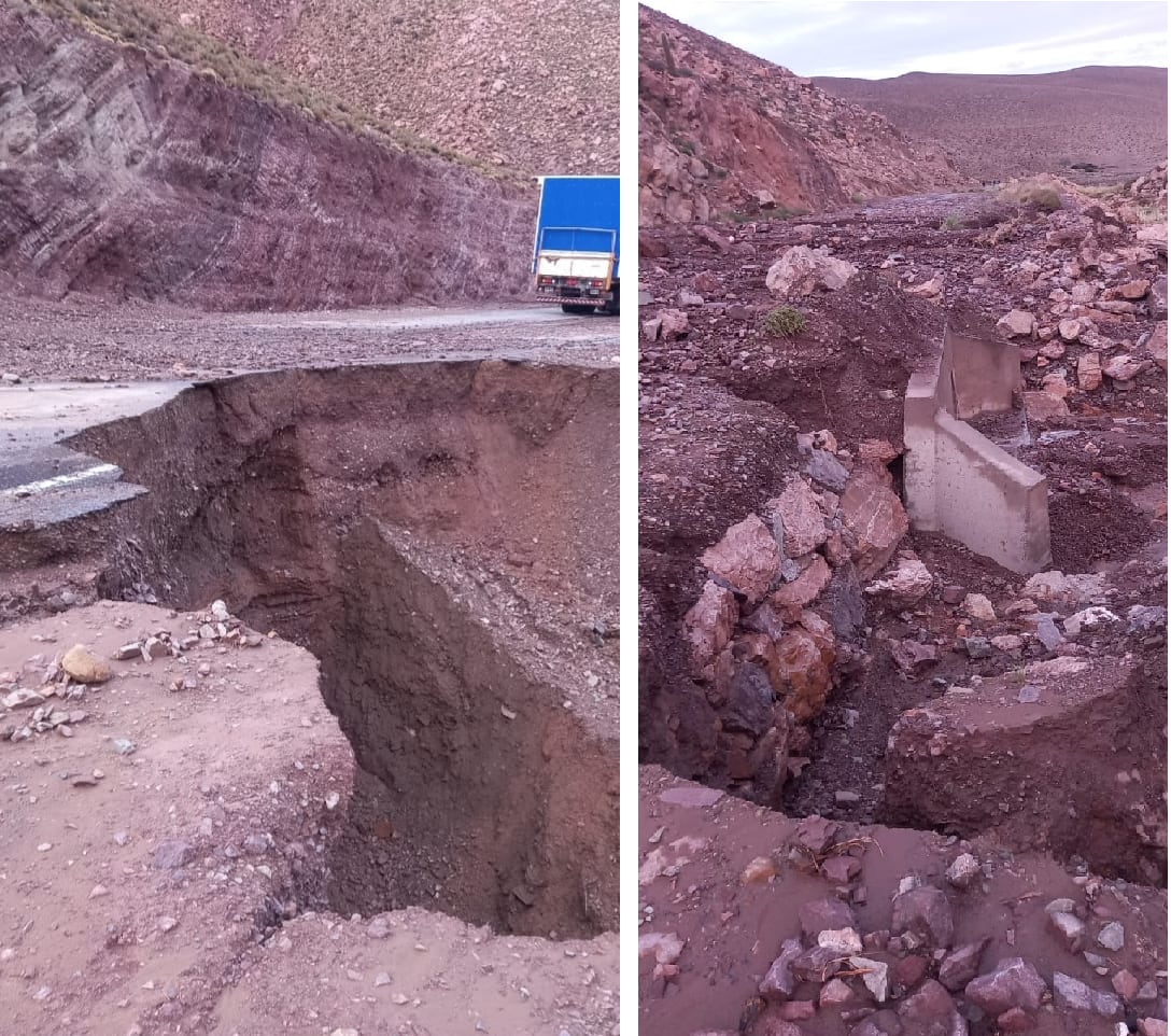 La destrucción total de la cinta asfáltica por efecto de las lluvias caídas en Jujuy determinó el corte total de circulación en la Ruta 52, este jueves.