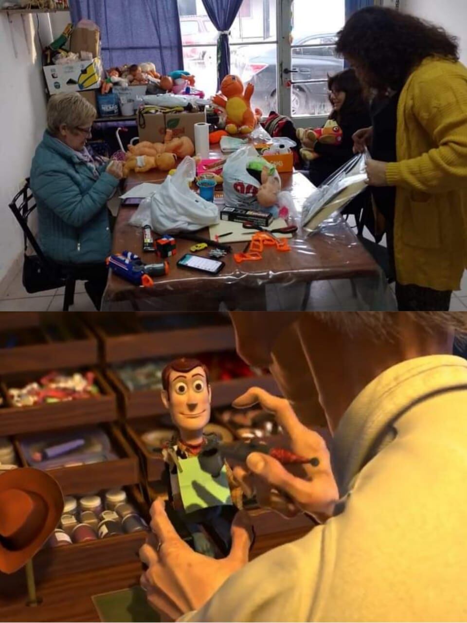 “Un amigo me decía que el Hospital de Juguetes es como la escena de Toy Story, donde lo curan a Buddy", expresó Kevin.