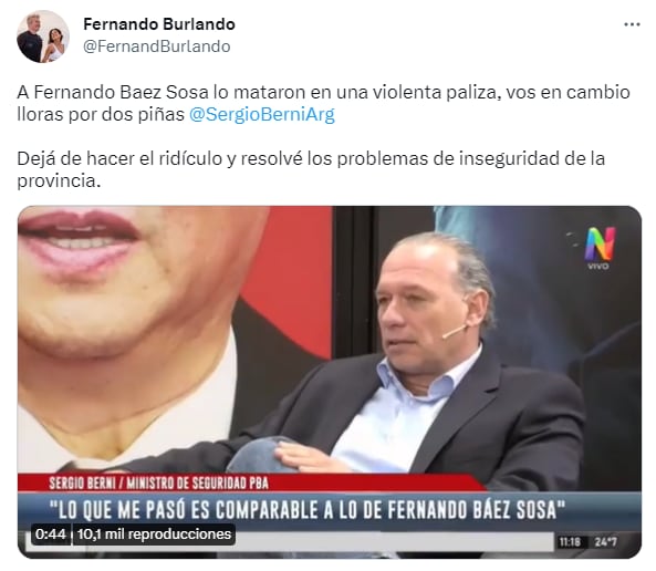 Fernando Burlando sobre Sergio Berni.