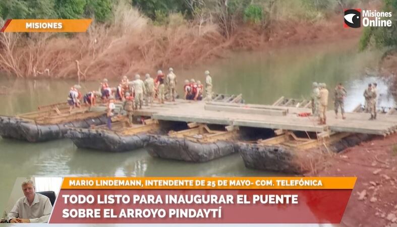 Ya se encuentra listo el puente táctico sobre el arroyo Pindaytí.