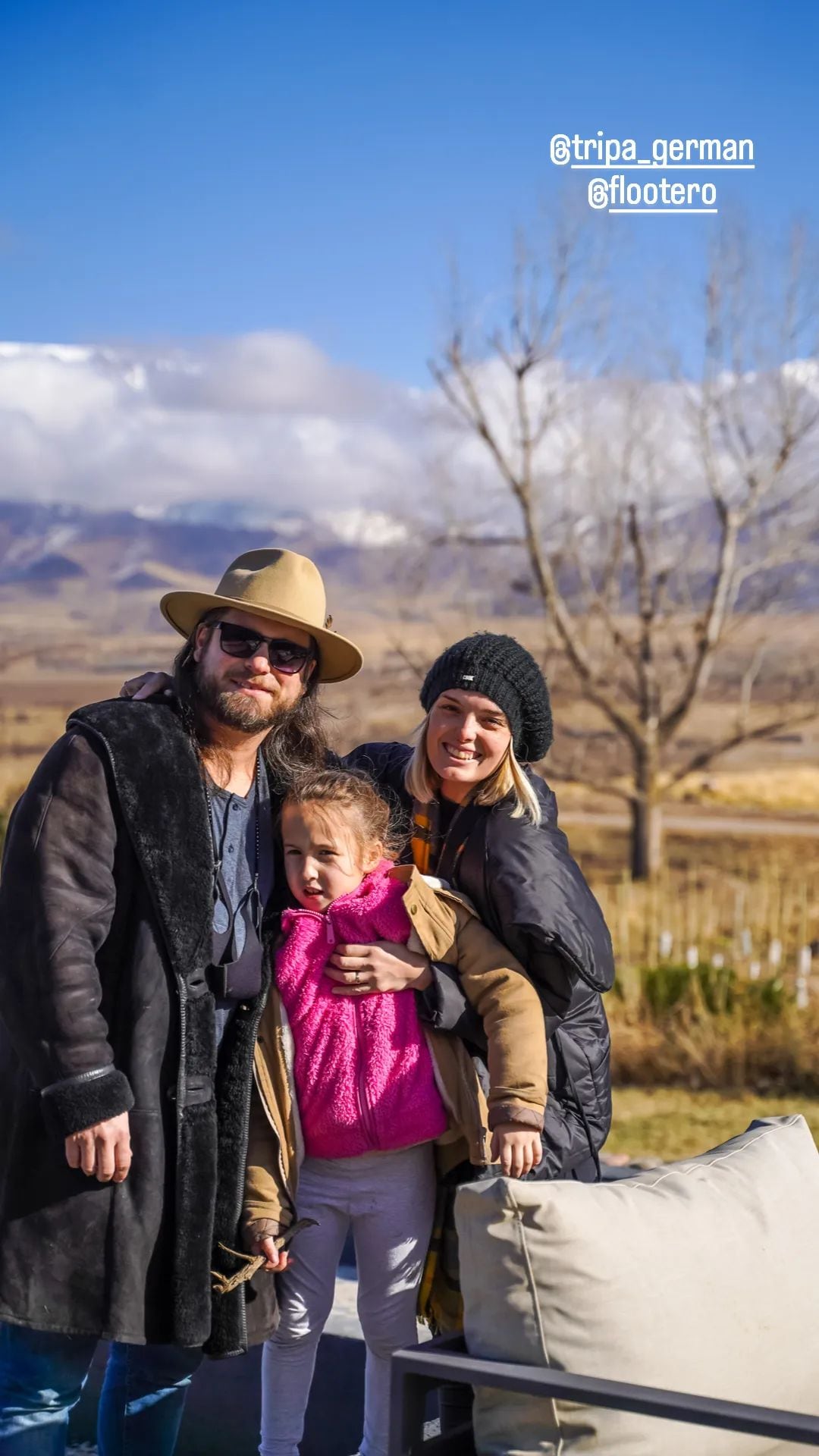 Germán Tripel junto a su familia en Mendoza.