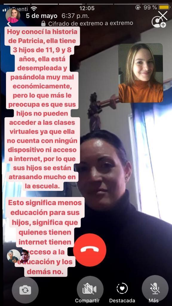 Carla se sintió en necesidad de colaborar con Patricia.