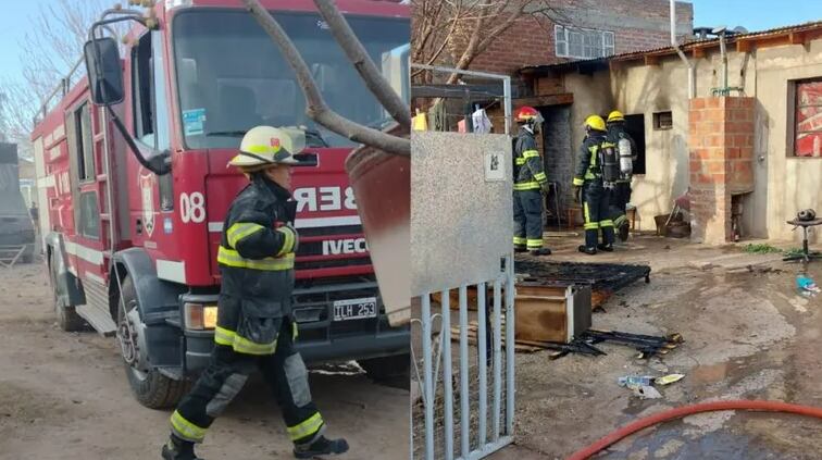 Vecinos de Centenario le salvaron la vida a dos bebés en medio de un incendio.