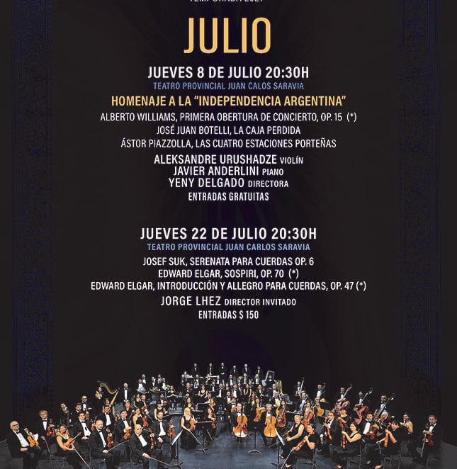 Los espectáculos son el 8 y el 22 de julio en el Teatro Provincial Juan Carlos Saravia.