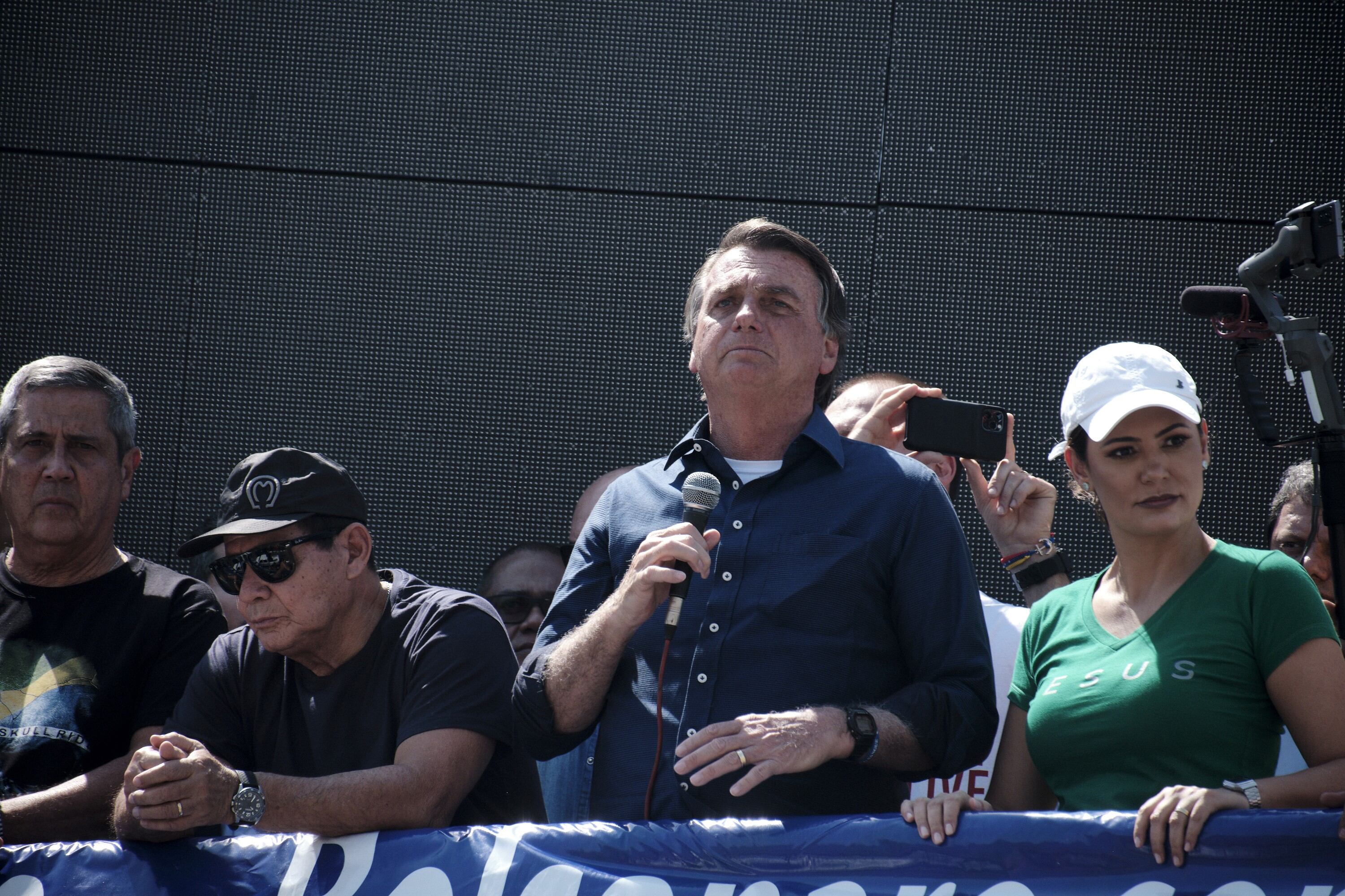 Jair Bolsonaro en plena movilización en Brasil.