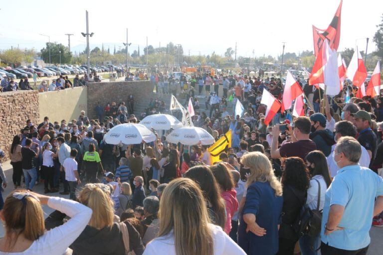 La exministra de Seguridad de la Nación encabezó un acto en el Parque de Rivadavia.