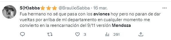 Los comentarios en las redes sociales sobre el vuelo de los aviones en Mendoza, no dejaron de sorprender.