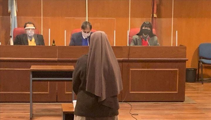 La hermana María Luz durante el juicio contra Agustín Rosa Torino