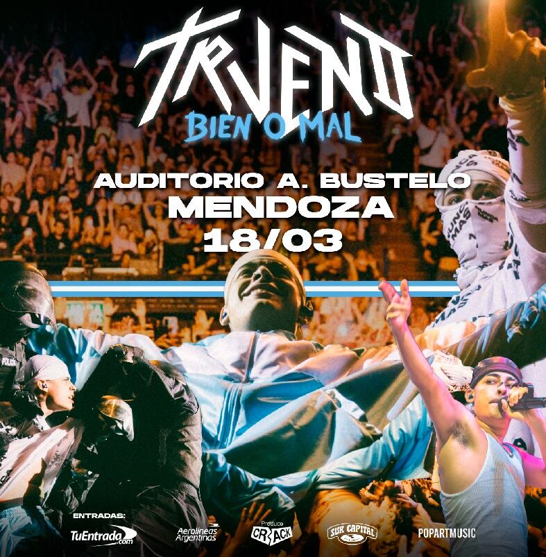 Trueno llega a Mendoza: fecha, lugar y entradas del show (Gentileza)