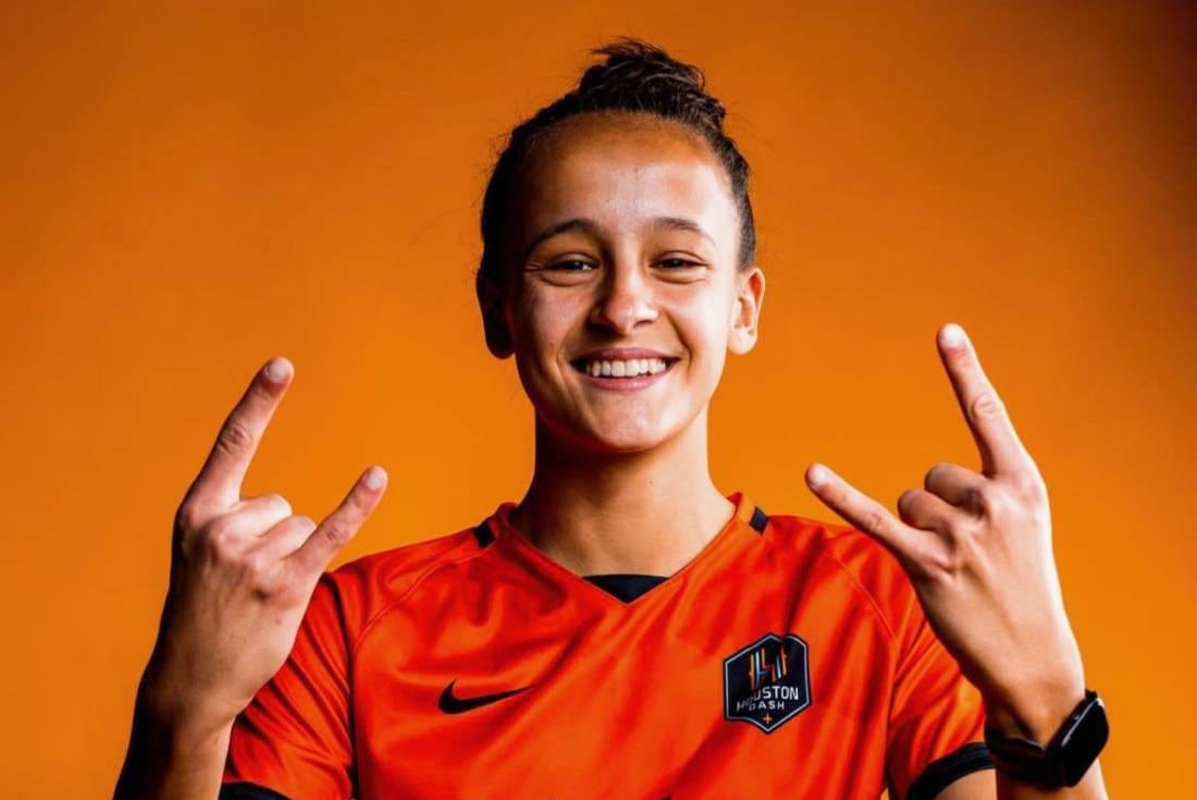 Paulina Gramaglia en el Houston Dash de Estados Unidos (Prensa Dash)