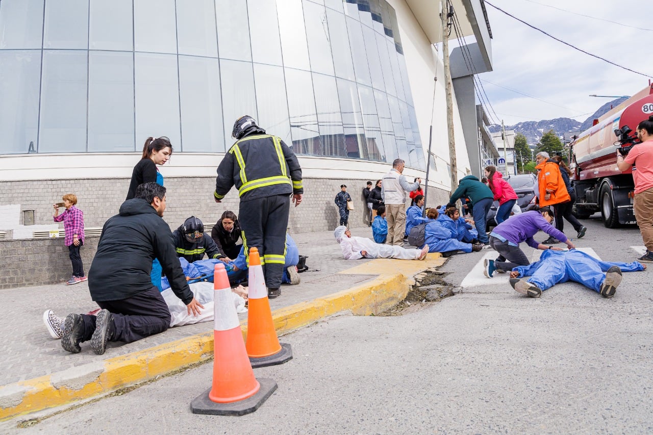 Se llevó adelante un importante simulacro en el área céntrica. Es la primera vez que se hace, donde se recreo un evento con víctimas múltiples.