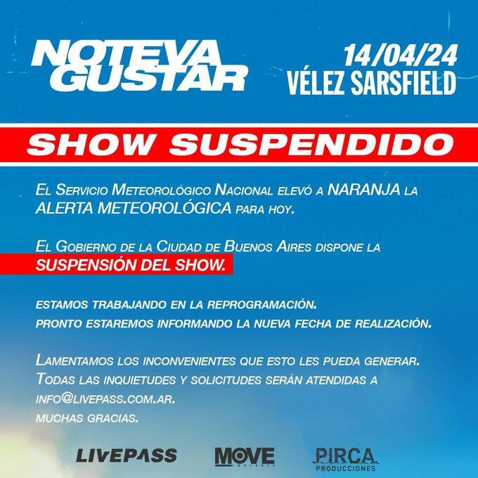 La suspensión del show de No te va a gustar.