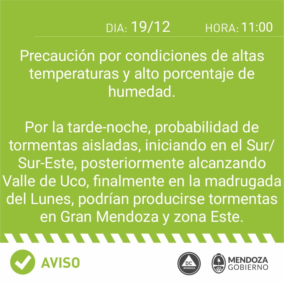 Defensa Civil emitió un alerta por altas temperaturas y humedad.