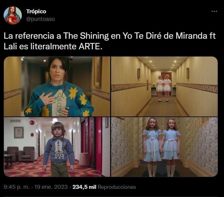 Lali y su referencia a El Resplandor