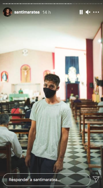 El joven influencer visitó la iglesia de Embarcación.