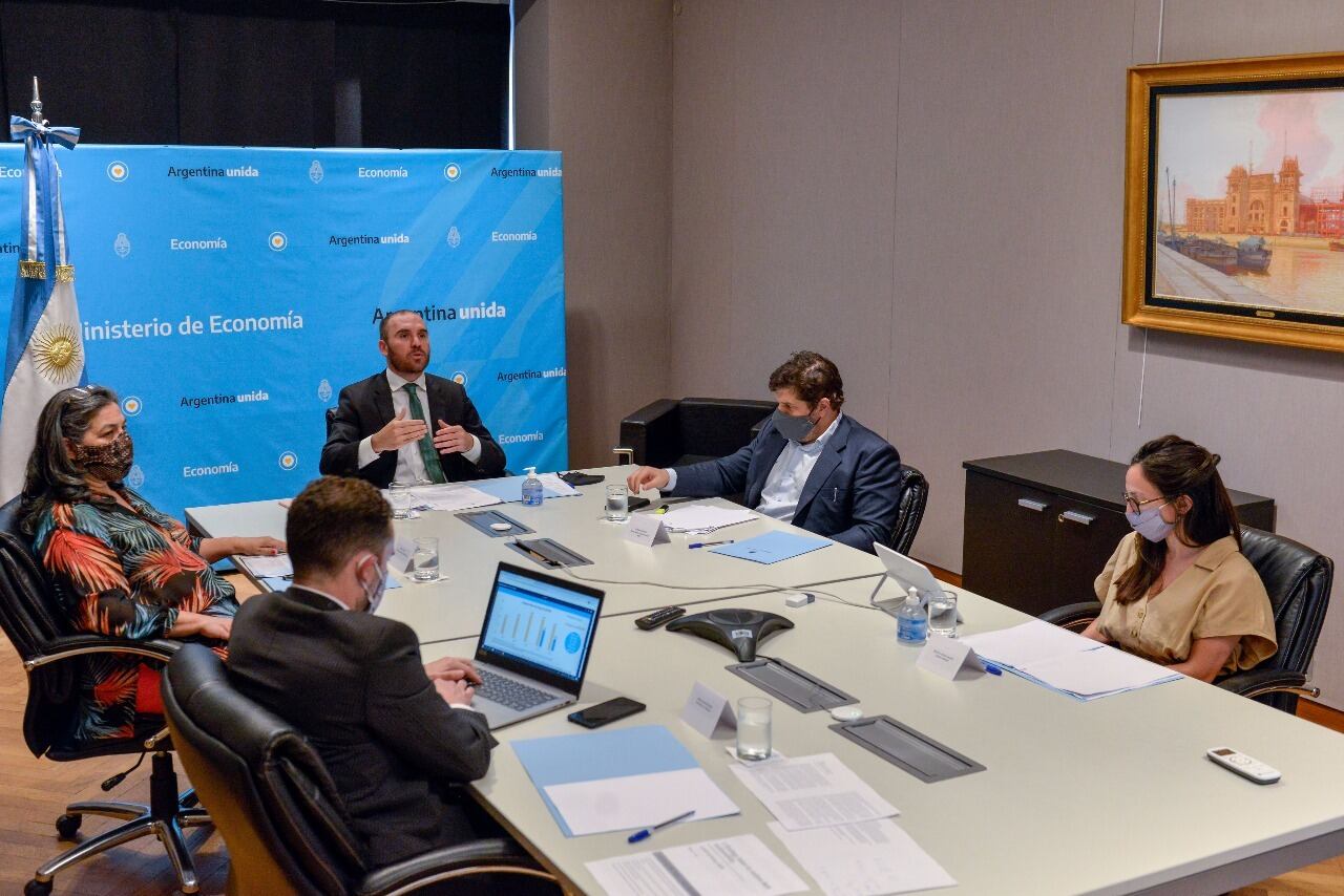 Martín Guzmán junto a miemmbros del Senado (Foto: Prensa Ministerio de Economía)