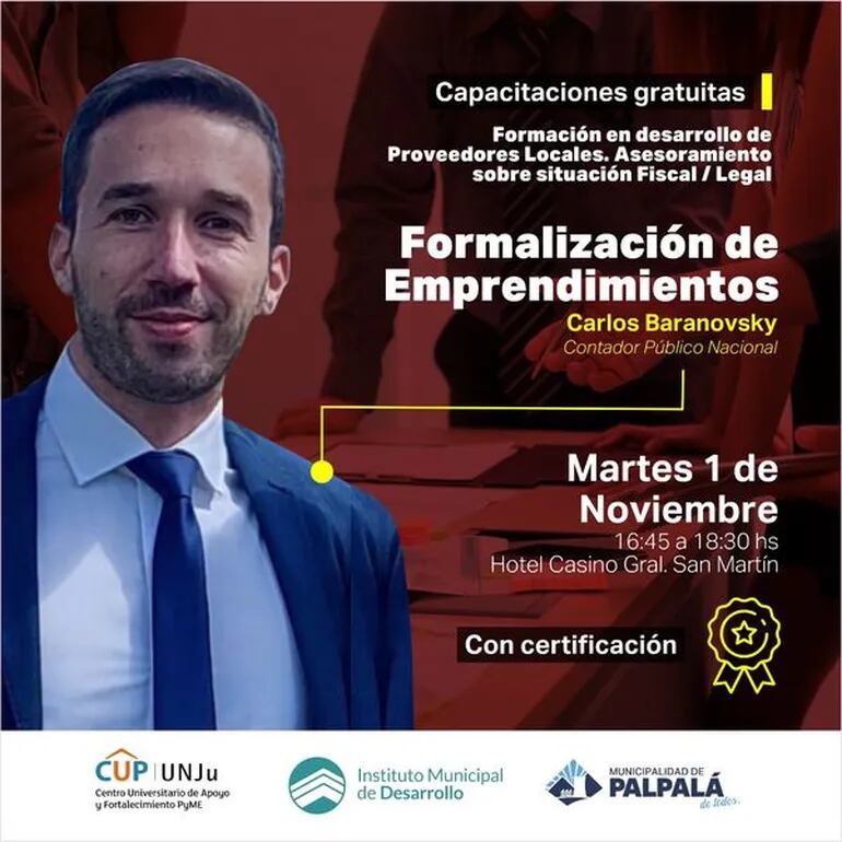 Palpalá: Capacitaciones gratuitas para emprendedores