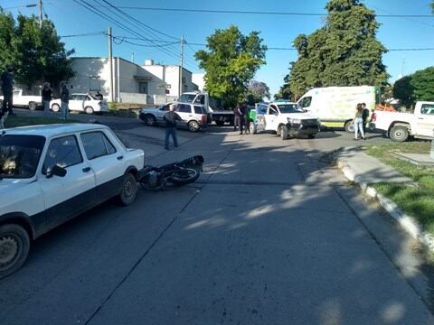 Accidente en la esquina de Remedios de Escalada y Newton.