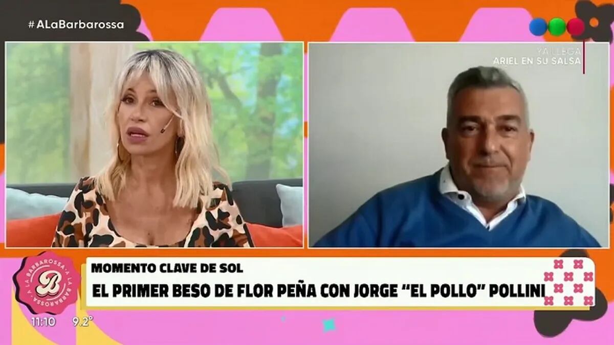 Florencia Peña y la sorpresa al ver al hombre con el que se dio el primer beso.