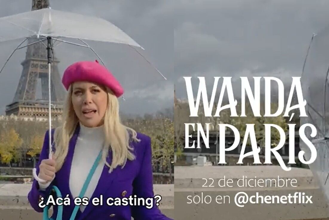 Wanda Nara grabó promociones para Netflix (Captura de video).