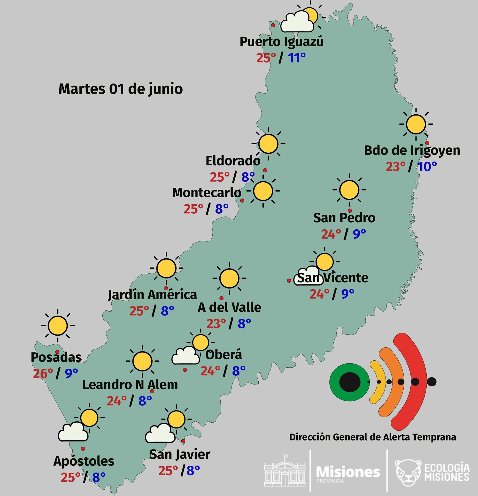 Comienza el mes con buen tiempo y ascenso de temperatura durante la jornada. DGAT