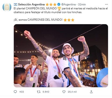 Los festejos de la Selección en el Obelisco.