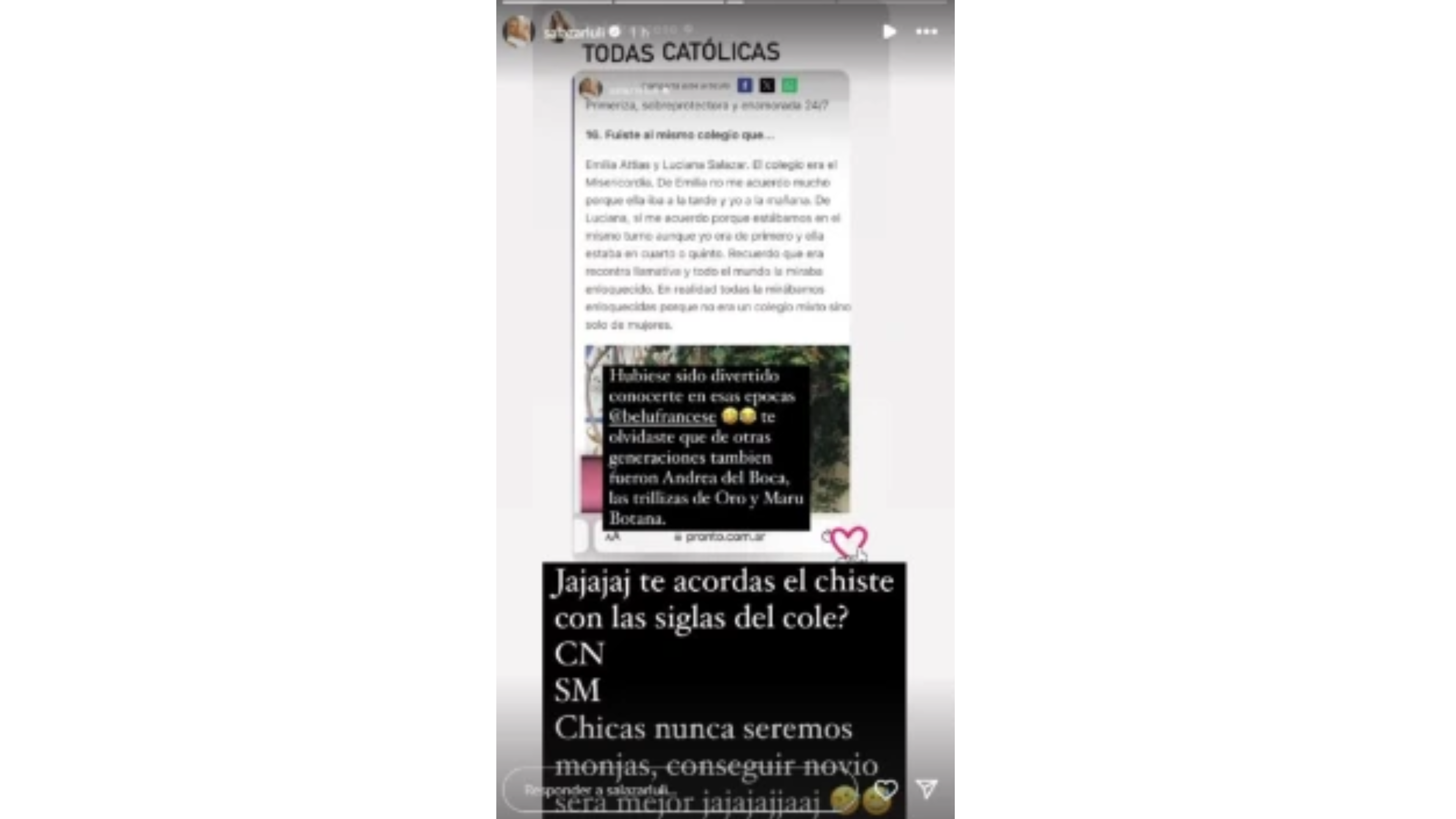 El intercambio de Belén y Luciana en redes.