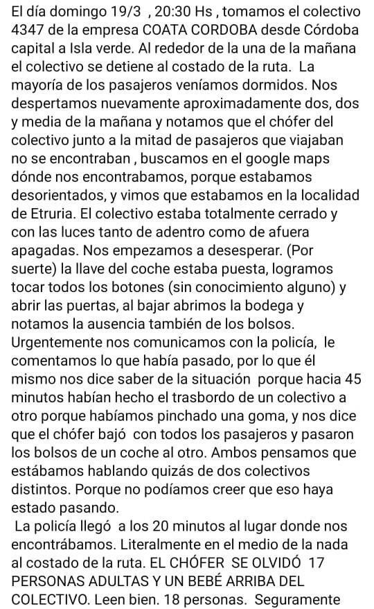 La carta de la joven en su cuenta de Twitter.