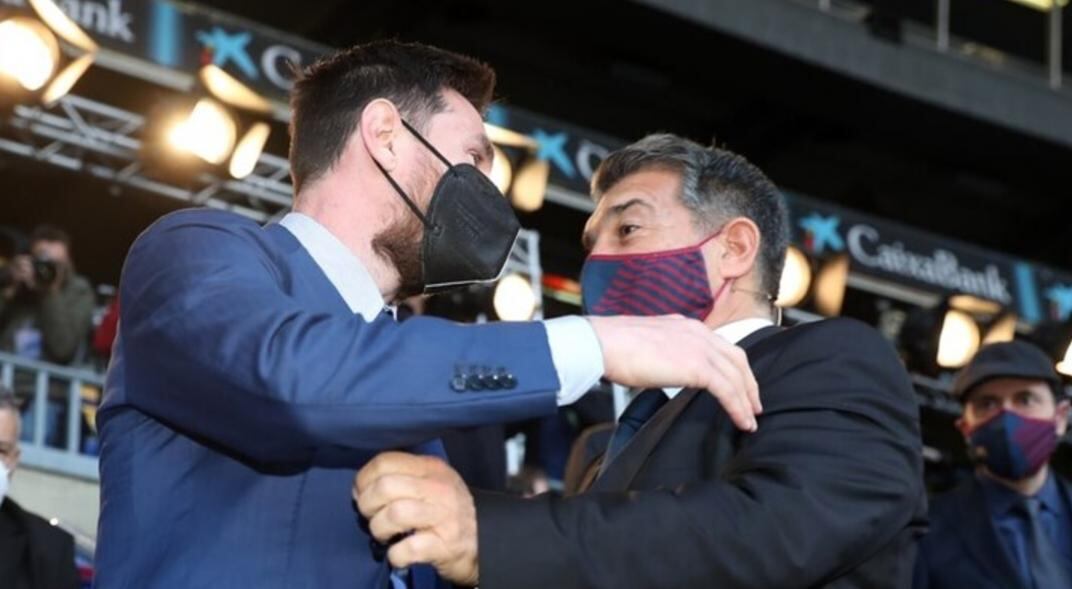 Messi y Laporta. (Foto: Prensa Barcelona FC)